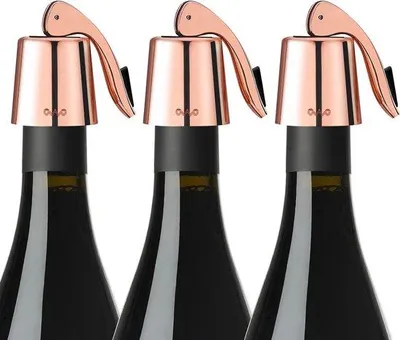 Immagine prodotto di Tappo per bottiglie di vino in acciaio inossidabile Tappo per bottiglie di vino Tappo riutilizzabile per gli amanti del vino (oro rosa)