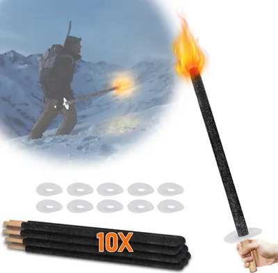 Image de Yakimz torches de cire avec protection des mains torches pour l'extérieur, torches temps de combustion 45 min pour le jardin en plein air 10 pièces