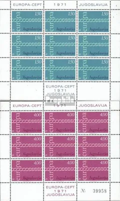 Produktbild von Briefmarken Jugoslawien 1971 Mi 1416Klb-1417Klb Kleinbogen (kompl.Ausg.) gestempelt Europa