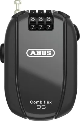 Produktbild von ABUS Kabelschloss Combiflex – Schloss zur Sicherung von Skiern, Helm, Kinderwagen und Gepäck – Break 85 – 85 cm lang – 1,5 mm stark – mit Zahlencode – Schwarz