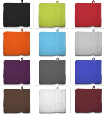 Produktbild von 2er Set Waschhandschuhe Waschhandschuh Waschlappen 16x21 cm Frottee Baumwolle, Farbe:Grün