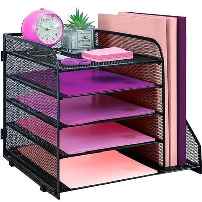 Zdjęcie produktu dla Organizer biurkowy na dokumenty металowy 5 poziomowy z uchwytami