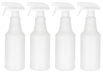 Sprühflaschen 750 ml, 4 Stück, verstellbare Düse, leckfrei, weiß