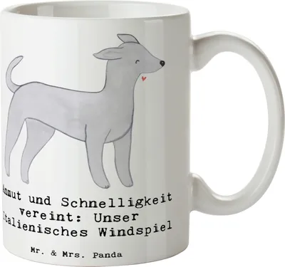 Produktbild von Mr. & Mrs. Panda Kaffeetasse Italienisches Windspiel - Weiß - Geschenk, Hunderassen, energiegeladen, Tasse, Vielfalt, unser, Pott, liebenswert, mit Spruch, Rasse