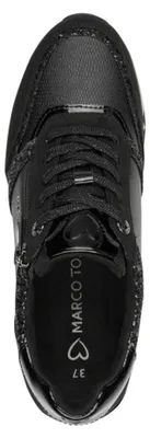 Produktbild von MARCO TOZZI Damen Sneaker mit Reißverschluss und Glitzer-Details 2-23704-47, Größe:39 EU, Farbe:Schwarz
