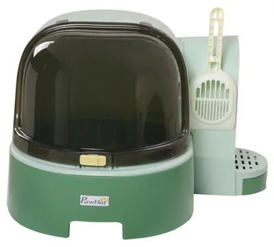 Image de Litière pour chat - NKT0002-01-8116 - 2 tiroirs amovibles - Pelle à litière - Compartiment de récupération pour la litière - Couvercle amovible - Vert