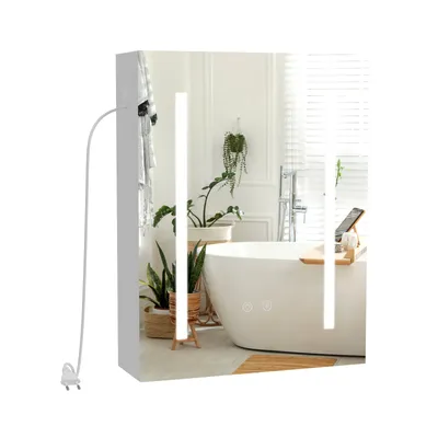 Image de Armoire de toilette avec éclairage et défog 45x60x15cm - armoire suspendue - armoire de salle de bain 3 température de couleur variable