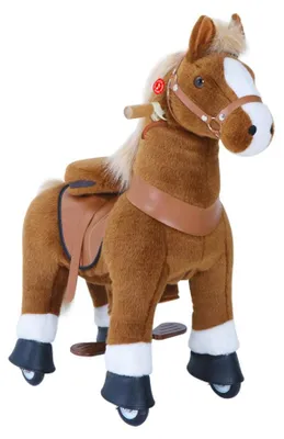 Image de PonyCycle Cheval brun pour 4-9 ans avec freins et son