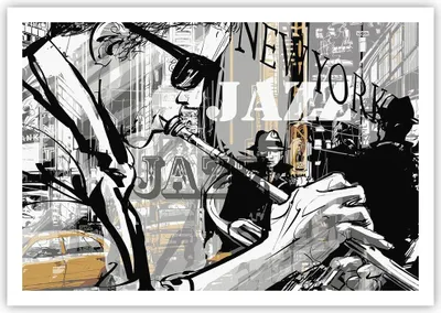Produktbild von Poster - Poster ohne Rahmen - Jazz Musik Musiker - 100x70 cm - Wand Bild - Wanddeko - Wandbilder - Kunstposter - Wandposter - Bilder - Kunstdruck - Wanddekoration - Wandbild - P2XAA100x70-3792