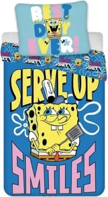 Produktbild von Spongebob Schwammkopf Bettwäsche Set 135x200 80x80 cm Baumwolle