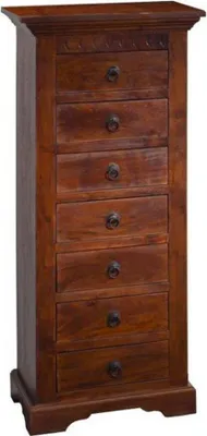 Image de MASSIVMOEBEL24 | Commode 47x43 Acacia laqué Nougat OXFORD #523