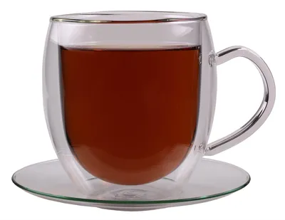 Produktbild von Doppelwandige Teetasse mit Untertasse - 270 ml, isolierend