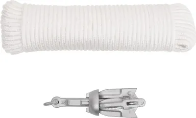 Produktbild von vidaXL Klappanker mit Seil Silber 0,7 kg Feuerverzinktes Gusseisen