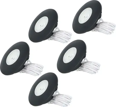 Image de HOFTRONIC - Lot de 5 spots LED encastrables 3W 2700K IP44 Noir