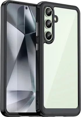 Immagine prodotto di Per Samsung Galaxy S24 FE serie colorata TPU acrilico ibrido copertura protettiva nero