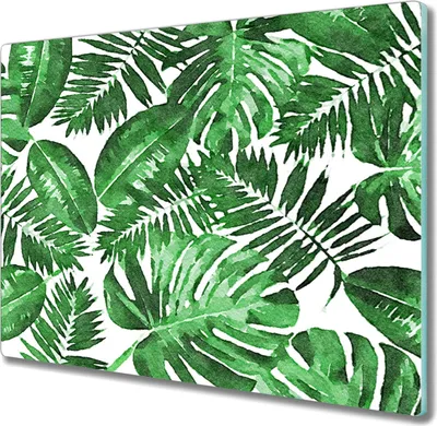 Produktbild von Coloray Hackbrett Küchenbrett Kochplattenabdeckung Schneidebrett Herdabdeckplatte 60x52 cm - Blätter