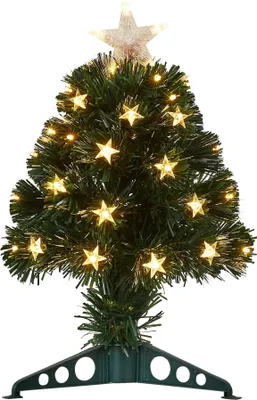 Image de Luca Lighting Mercury Arbre de Noël artificiel avec éclairage Fibre Optic - H45 cm - Vert