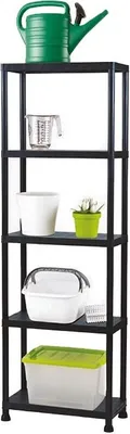 Produktbild von Perel Regal mit 5 Ablagen, werkzeuglose Montage, mit Wandbefestigung, 20 kg pro Ablage, 80x30x181