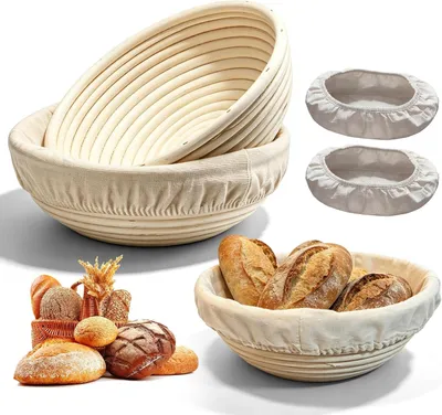 Produktbild von Gärkörbchen 23 cm, 2er-Set, oval, Rattan, für Brotteig