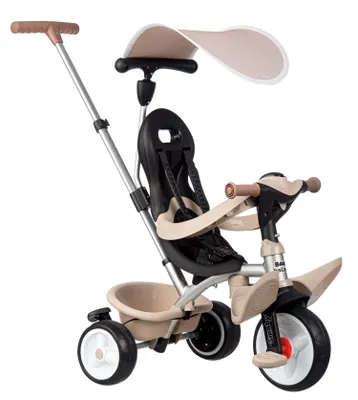 Immagine prodotto di Smoby Triciclo Baby Balade Beige - Triciclo per bambini che cresce con il bambino, dotato di maniglia di spinta, sedile con cintura di sicurezza, adatto a partire dai 10 mesi