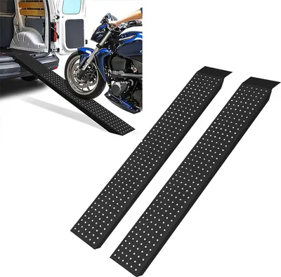 Obrázek produktu pro YARDIN 2 kusy rampy z pozinkované oceli 400 kg 160 × 23 × 4,5 cm černý povrch protiskluzová nakládací rampa přívěsu rampa motocykl ATV Quad auto auto