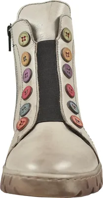 Immagine prodotto di Stivaletto da donna Gemini in pelle con elastico e bottoni colorati 337135-02, misura:42 EU, colore:Beige