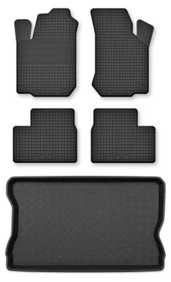 Produktbild von Gummimatten + Kofferraumwanne für Opel Corsa C 2000-2006 (Standard-Kofferraum) – Schwarz, Semi-Universal, angepasst – Wielganizator Semi-Universal