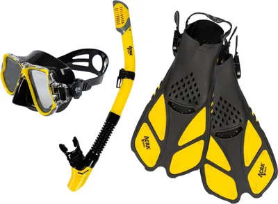 Immagine prodotto di ACRA set snorkeling 3in1 M6213, giallo, occhiali, boccaglio, pinne 36-41