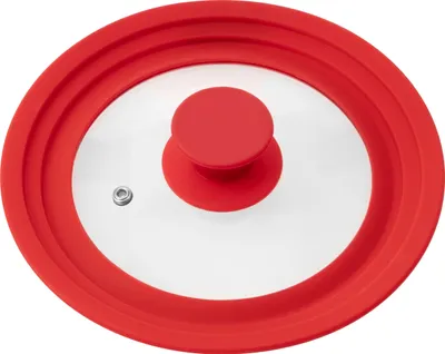 Produktbild von bremermann Universal-Glasdeckel mit Silikonrand, 16/18/20 cm, rot klein