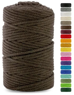 Produktbild von Netuno 1x Makramee Garn 3mm Dunkelbraun 100m zum Basteln für Traumfänger – Größe 3mm/100m