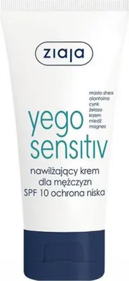 Image de Ziaja Yego Sensitiv Crème hydratante SPF 10 pour hommes, 50 ml