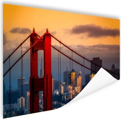 Produktbild von MuchoWow® Poster San Francisco - Brücke - Sonne 120x80 cm - Bilder