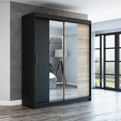 Produktbild von Schwebetürenschrank, 2-türig Schrank 180 cm mit Spiegel NEO
