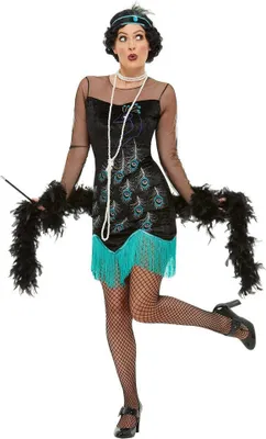Produktbild von 20er Jahre Pfau Flapper Kostüm für Damen