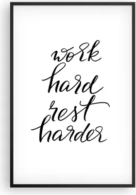 Produktbild von Gerahmtes Poster - Schwarzer Rahmen - Hart Arbeit Ruhe - 61x91,5 cm - Wand Bild - Wanddeko - Wandbilder - Kunstposter - Wandposter - Bilderrahmen - Bilder - Kunstdruck Wanddekoration - P2BPA61x91-4558