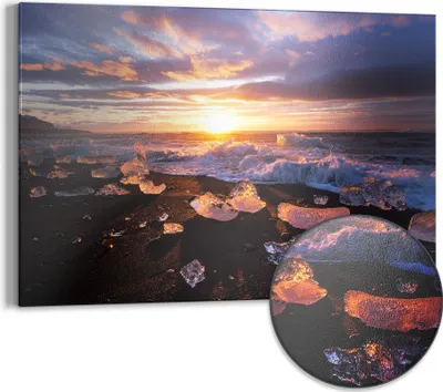 Produktbild von DEQORI Magnettafel Metall 60x40 cm 'Diamantstrand' Whiteboard Pinnwand Magnetboard Büro