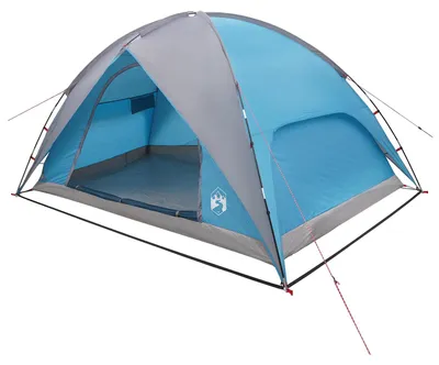 Image de Tente de camping vidaXL avec double toit, imperméable, bleue, 360 x 245 x 185 cm