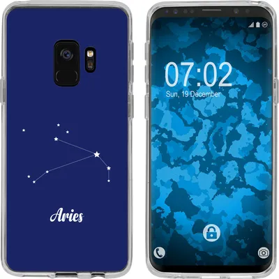 Produktbild von PhoneNatic Case kompatibel mit Samsung Galaxy S9 Silikon-Hülle SternzeichenAries M11