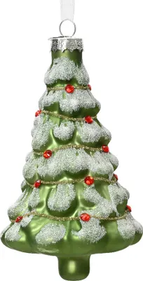 Produktbild von Christbaumschmuck Glas Christbaum mit Strass 12cm - Grün