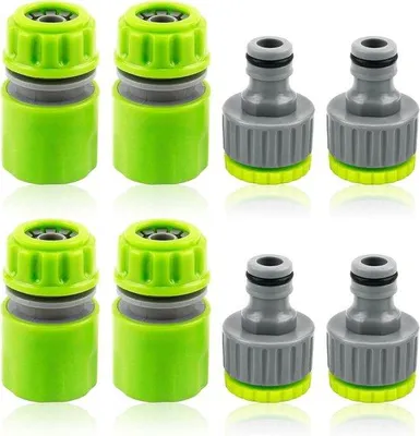 Produktbild von Famanu Schlauchanschlüsse 8-teilig, 4 Schnellanschlüsse 1/2 Zoll und 4 2-in-1 Wasserhahnanschlüsse 3/4 Zoll und 1/2 Zoll
