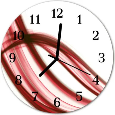 Produktbild von Glasuhr Wanduhr Küchenuhr Echt-Glas 30fi cm Abstrakte Linien rot