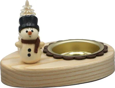Produktbild von Teelichthalter Schneemann Höhe 5cm NEU