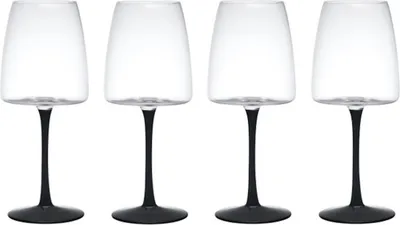 Zdjęcie produktu dla zestaw 4 kieliszków do czerwonego wina MIKASA PALERMO z czarną nóżką 450ml Creative Tops