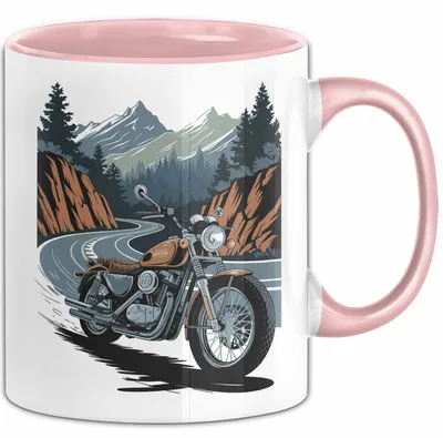 Produktbild von Motorradfahrer Tasse Geschenkidee für Biker Lustiger Spruch (Rosa)