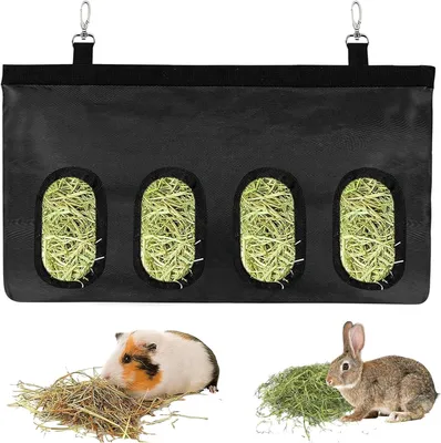 Productafbeelding van Transporttas voor cavia's en konijnen, met 4 ramen, zwart, hangbaar, voor kleine dieren
