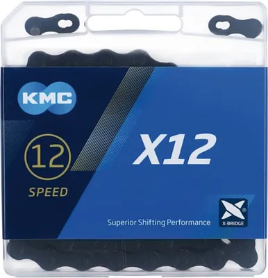 Produktbild von KMC Fahrradkette X12 BlackTech, Schwarz, 12-Fach, 126 Glieder