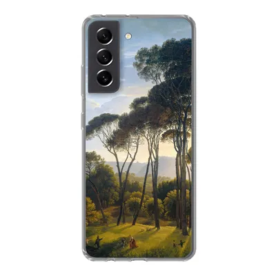 Produktbild von MuchoWow® Handyhülle Schutzhülle Hülle für Samsung Galaxy S21 FE Italienische Landschaft mit Zirbelkiefer - Hendrik Voogd - Kunst Silikon Softcase Handy Hülle - Mobiltelefonhülle