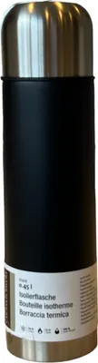 Obrázek produktu pro Termoska s hrnkem, 0,45 l, černá, nerezová ocel - 25 x 7 x 7 x cm