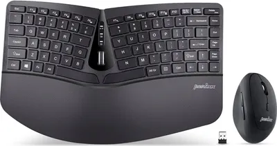 Immagine prodotto di Perixx PERIDUO-606B, DE, set tastiera e mouse, senza fili, ergonomico, nero
