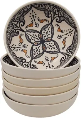 Immagine prodotto di Set di 6 piatti neri marocchini per la cena - P 20 cm